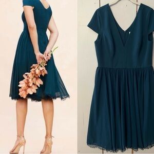 Dress The Population Corey Chiffon Fit and Flare Cocktail Dress Size XXL